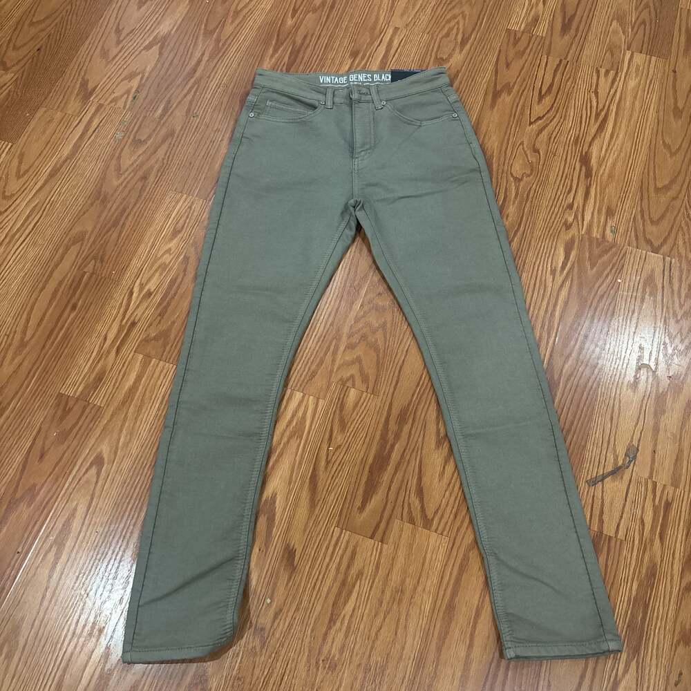 Vintage Genes Black Men's Slim Fit French Terry Denim Pants